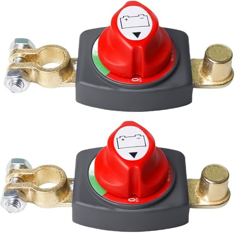 2 Stück Batterie Trennschalter: Batterieschalter Auto Batterie Trennschalter, 275A Trennschalter Wasserdicht 12V-48V Stromschalter für Auto Motorrad Marine Boat Caravan Yacht Bus Boot Reisen