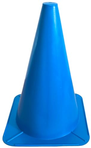 cyclingcolors 1x Cône de Signalisation 24cm Plot Support Plastique Entraînement Football Marquage Circulation Sport Jeux Barrière Parcours Canin Agility, Bleu