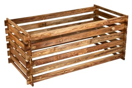 Komposter Kompostbehälter Holzkomposter Hochbeet Garten 140x70x60 cm Werth-Holz