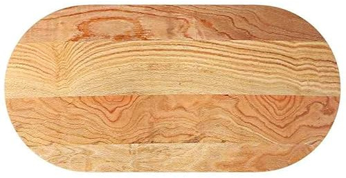 Eleganz Massive Eichenholz Tischplatte 120x60x4 cm oval - fein geschliffen & hell lackiert für Küche, Esszimmer oder Büro - langlebig & naturnah