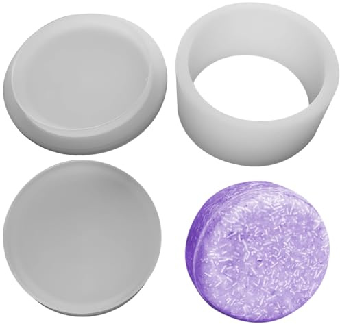Vestamore Badebombenform-Set, 6,3 cm, rund, zum Basteln, Kunststoff-Seifenherstellung für Seifen und Badekugeln, 3D-Badesalzform, Shampoo-Pressform