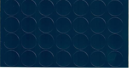 Blue Tyrolean 20mm Self-Adhesive Furniture Screw Hole Cover Caps 28 Pcs, Acrylic, Durable, Thin, Perfect for Shelves, Camlock, Confirmates, Egger Compatible