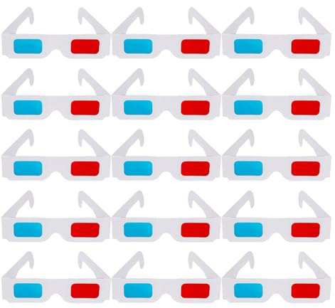 jojofuny Gafas 3D de Papel Desechables Rojas y Azules 150 Unidades Gafas 3D para Películas TV y DVD Lentes de Cartón para Visión Uso Educativo y Entretenimiento