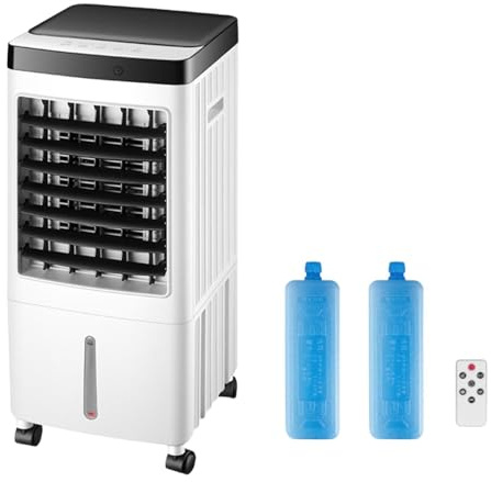 Folpus Aire Acondicionado portátil Enfriador de Aire con Paquetes de Hielo Gran Tanque de Agua humidificador Ventilador de enfriamiento para Dormitorio de