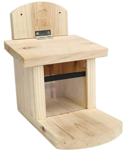 para Ardillas – para Ardillas de Madera | Casa dispensadora de alimentación de Madera | Techo Resistente a roer con Tabla Extra Larga | Comida de Vida Silvestre para Mascotas jardín