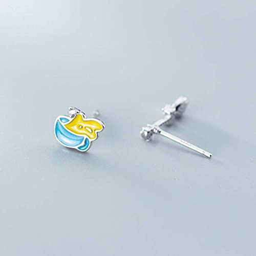 HHRLCHX Personalisierte Ohrringe, S925 weiße Ohrringe, asymmetrische Ohrringe mit Diamanten für Damenbecher und Löffel, 925, 925
