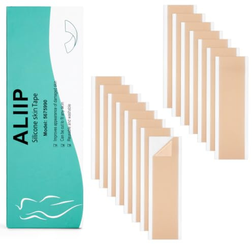 ALIIP Fogli Cicatriziali in Silicone, 15 Pezzi 4x15cm Cerotti Silicone Cicatrici, Cerotti Cicatrici, Traspirante e Impermeabili, Color Carne