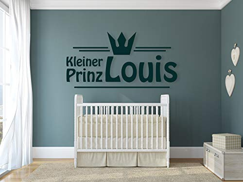 tjapalo® a22 wandtattoo kleiner Prinz mit Name Wandsticker Kinderzimmer junge Wandtattoo jungenzimmer Wandtattoo Babyzimmer junge, Farbe: mint, Größe: B100xH48cm