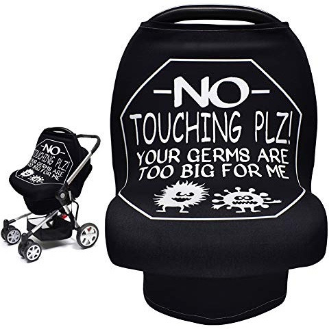 Metplus Autositzbezüge für Babys, Babyschale, Baldachin, Stillen, Stillen, dehnbar, für Kinderwagen, Hochstuhl, Einkaufswagen, Neugeborene, Jungen, Mädchen, Duschgeschenk – kein Berühren des Schilds