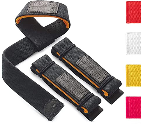 WARM BODY COLD MIND Lasso Sangle Musculation - [Évalué à 350 KG/Neoprene 3mm-6mm] - Sangle de Tirage pour l'Haltérophilie Gym Fitness Crossfit Poignet de Levage, Lifting Straps, Homme Femme