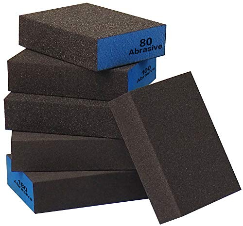 Sanding Sponge, Auerllcy Coarse/Medium/Fine/Superfine 6 Different Specifications Sanding Blocks Assortment,6 PCS,Washable and Reusable.