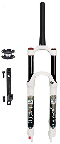 LvTu 26 27,5 29 Fahrrad Luft MTB Federgabel, Rebound Adjust Federweg 140mm Gerades/Konisches Rohr Mountainbike Vorderrad Gabel mit 180mm Scheibenbremse Adapter