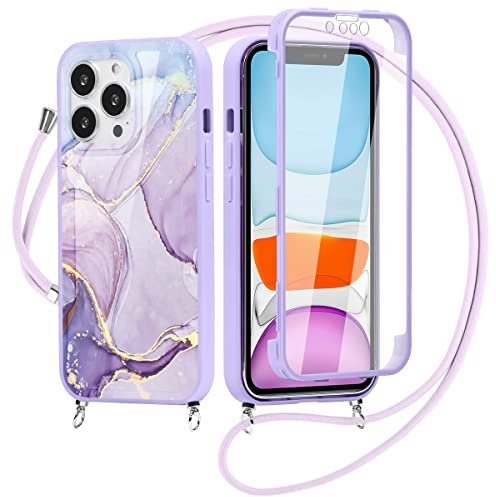 Yoedge 360 Grado - Carcasa para Xiaomi Redmi Note 10/10S 4G con cordón de collar de 6,43, con protector de pantalla integrado, transparente, silicona completa, protección contra golpes, funda Lanyard