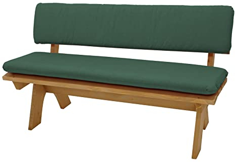 DEGAMO Polsterauflage Bankauflage Set Dallas 2-teilig für Bank 3-sitzer 150cm, Separates Rückenpolster, dunkelgrün