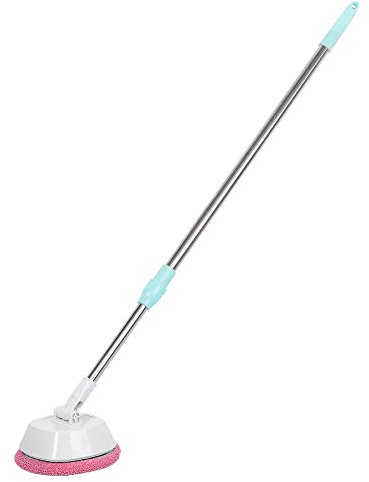 Natudeco Lavavetri Macchine per la Pulizia della Casa Regolabile USB Telescopico Elettrico per Parabrezza Auto Bagno Interno Esterno Finestre Alte Pulizia del Pavimento(Rosso)