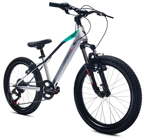 Verdant Bike Bicicleta Infantil 20 Pulgadas tamaño de Rueda a Elegir 6 velocidades Shimano Bicicleta para niños de 6 a 10 años Altura Ajustable (Plata)
