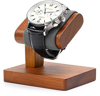 Woodten Solid Wood Single Watch Display Stand for Men Jewelry Watch Showcase Stand Display (Gray)