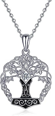 Fryneauy Baum des Lebens Hexagramm Davidstern Ketten 925 Sterling Silber Anhänger Kristall Geschenke für Frauen Damen DE1