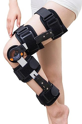 EvAnem Kniebandage mit Scharnier, stabilisiert Beinhilfen nach Genesung von Verletzungen, Meniskusverletzungen, Bandverletzungen, ACL MCL Pcl, Knieschmerzen, Unterstützung bei Arthritis
