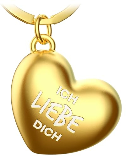 FABACH Liebe Schlüsselanhänger Herz mit Gravur - Ich liebe dich Schlüsselanhänger Partner - Herz Schlüsselanhänger Herz als Liebe Glücksbringer - Freundin Geschenk Liebe - Ich liebe dich