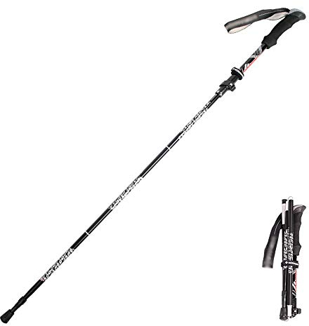Ultraleichter Trekkingstock aus Aluminiumlegierung, 5-teilige Faltbare Krücken, tragbare Ausrüstung für Outdoor-Wandern, Bergsteigen, Handflächen
