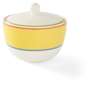 Spode Kit Kemp Calypso Sucrier de 355 ml avec couvercle | Jaune vif | Porcelaine | Passe au lave-vaisselle et au micro-ondes | Pour thé et café | Fabuleux cadeau | Utilisation à la maison et aux
