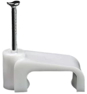 100 Uds 4/6/8/9/10/12/14/16MM Clip de Cable de plástico sujetador de Cable línea telefónica fijador de amarre organizador abrazadera de pared (blanco) (Size : Flat 6mm 100PCS)