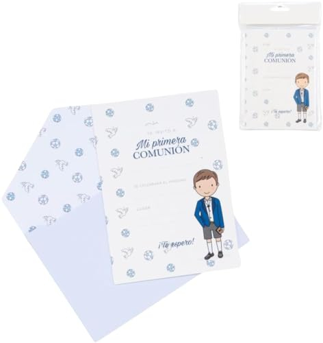 ROCKING GIFTS Set mit 10 Einladungskarten zur Kommunion eines Kindes, Vorbereitung auf Partys