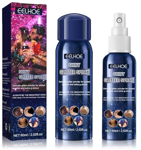Glitzer Spray Haare Und Körper,Body Glitter Spray,Glitzerspray Für Haare Und Kleidung,Glitzer Haarspray, Glitzerspray Körper Für Haare Körper Kleidung, Glitter Spray Haare,60ml
