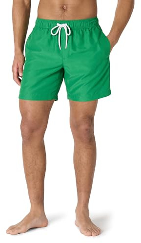 Amazon Essentials Costume da Bagno da Uomo, 17,8 cm, Verde Scuro, M