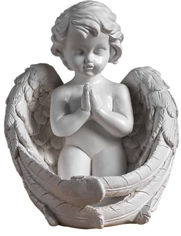 Porte-Bougie Ange Bougie Ailes d'ange Gardien Créatif Bougeoir Décoratif en Figurine d'ange en Résine Porte-Bougies Chauffe-Plat Chérubin pour Décoration Fête Centre Table Maison Bureau