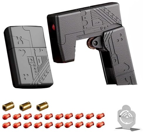 HNSYPX Legierung Fidget Gun Toy+20 Soft Bullet,Anti Stress Spielzeug Pistole Form Mode Personalisiert EDC Für Angst Stressabbau,Sensorisches Spielzeug Multifunktional Tragbar