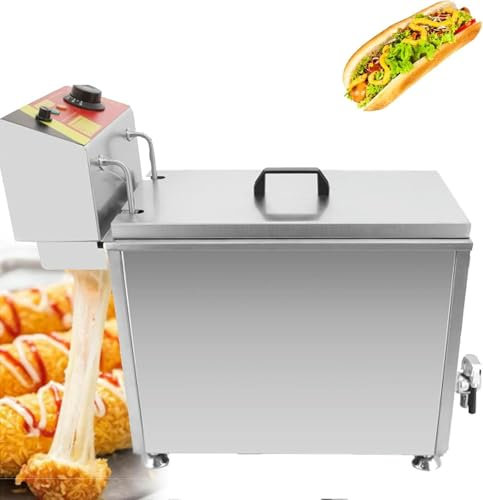 Freidora eléctrica comercial para queso, máquina para hacer palos para perros calientes, equipo para freír salchichas, freidora eléctrica de escritorio de 25L, cocina, restaurante, uso doméstico~/