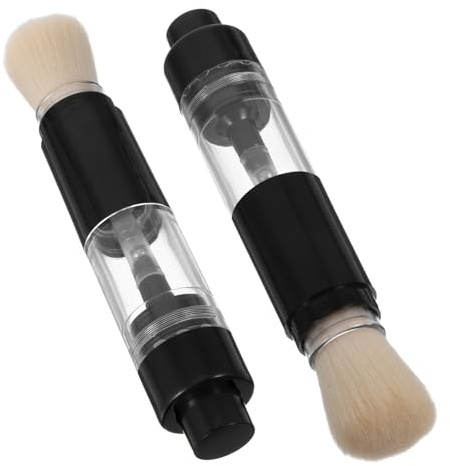 Didiseaon 2pezzi Pennello Trucco Portatile Pennello Polvere Ricaricabile Pressato Multiuso Per Viaggio e Makeup Per Polvere Libera e Compatta Facile Da Usare Per Donna e Principianti