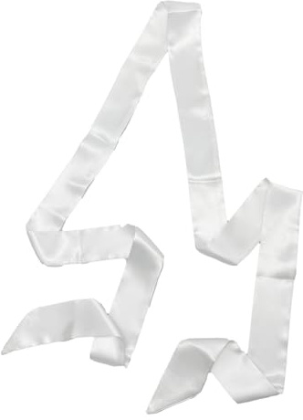 Foulard long en satin soyeux pour femmes | Ruban mince de 2 mètres pour cheveux, cou et sac à main | Élégante ceinture de ruban pour robes (blanc)