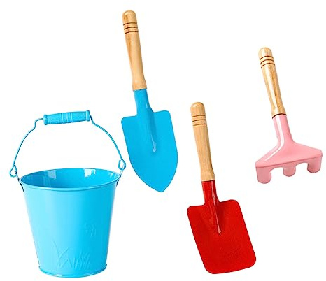 WOONEKY Herramientas de Jardinería para Mini con Pala Rastrillo y Tenedor Set Seguro para Plantar Flores y Verduras Diseño Ergonómico y Resistente Color Aleatorio Color Aleatorio