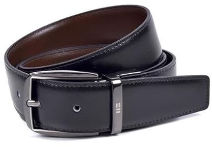 MIGUEL BELLIDO CINTURON de Vestir Reversible Negro-Marron (TALLA 100)
