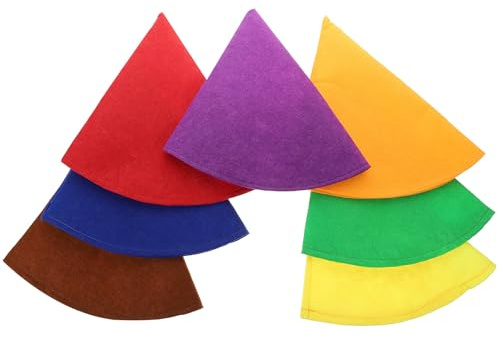 SHINEOFI 7 Gorros de Duende Navideños de Fieltro Forma de Cono Multicolor 7 Piezas Accesorios de Disfraz para Fiestas de Navidad Cumpleaños y Celebraciones Festivas