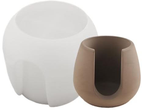 Molde de silicona para resina – Molde de fundición antiadherente, moldes de silicona reutilizables para macetas, para el hogar, portavelas de resina, yeso, cemento, contenedores de almacenamiento