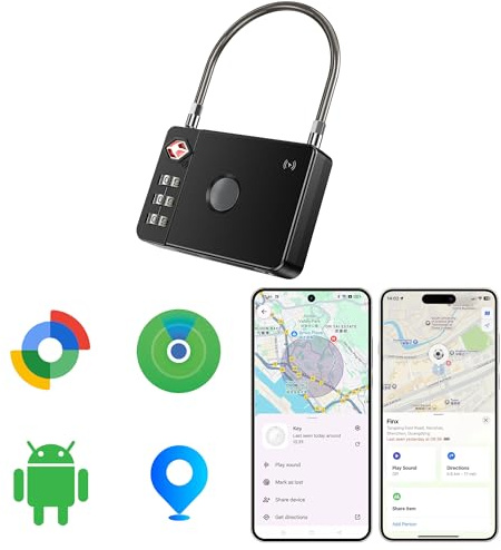MiLi Smartes Kofferschloss mit Tracker, TSA-zertifiziert, Bluetooth Zahlenschloss mit Apple „Wo ist?“ & Google „Mein Gerät finden“, Gepäck Tracker Schloss für Koffer, Rucksack, Reise