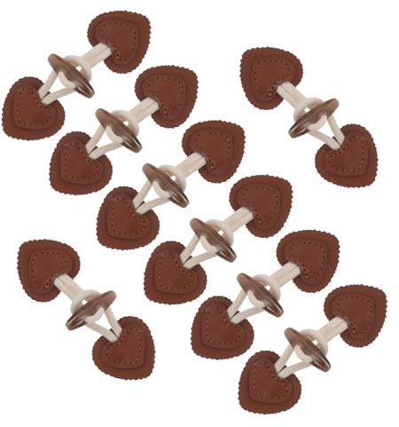 TOKIDNY Horn Coat Buttons Toggle Fasteners for Jackets and Garments Artificial Leather and Acrylic Material 8pcs Versatile Set with Secure Fastening for Daily Life and Parties