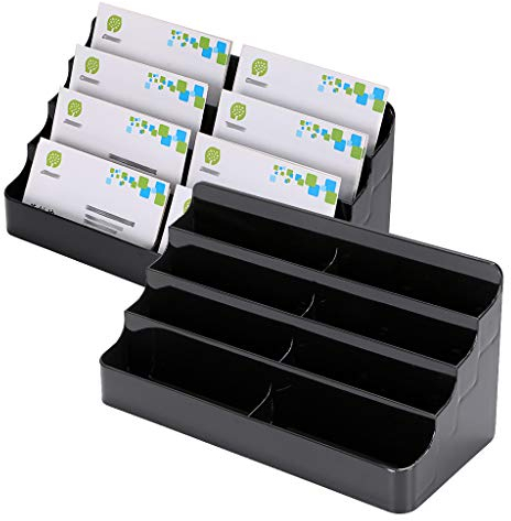 Btsky Visitenkartenhalter, Acryl, 2 Stück 8 Pocket Black