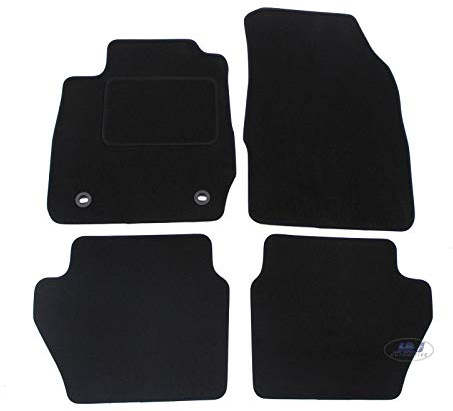 J&J AUTOMOTIVE | Velours Fußmatten Autotepiche Passend Für Fiesta 7, 2008-2017, Genaue Passform, rutschfeste Untregrund, Verstärkt Im Pedalbereich