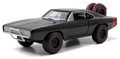 Jada Toys Fast & Furious Dom's Dodge Charger Offroad 1970, Auto, Spielzeugauto aus Die-cast, öffnende Türen, Kofferraum & Motorhaube, Maßstab 1:24, schwarz