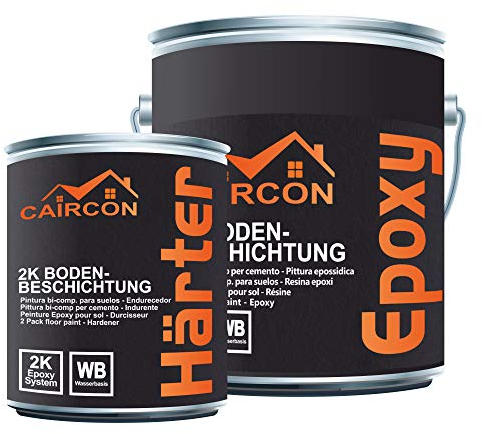 CAIRCON Peinture Résine Epoxy pour Sol Garage Revêtement Béton - Gris anthracite 2,5kg