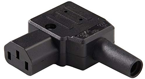PremiumCord Netzanschluss 230V Buchse abgewinkelt 90°, 10A, IEC C13, Farbe schwarz