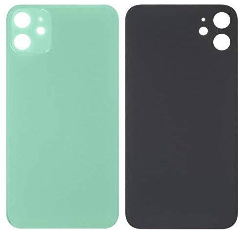 Cover posteriore per batteria sostitutiva parti di riparazione compatibili con iPhone 11, (verde, bisogno di rimuovere il vetro della fotocamera, piccolo foro)