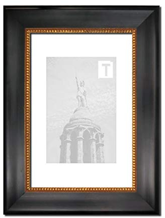 Barock-Bilderrahmen Ann-Katrin Schwarz 40 x 60 cm Echtglas Antireflex 2mm Perlenleiste geschwungen breit