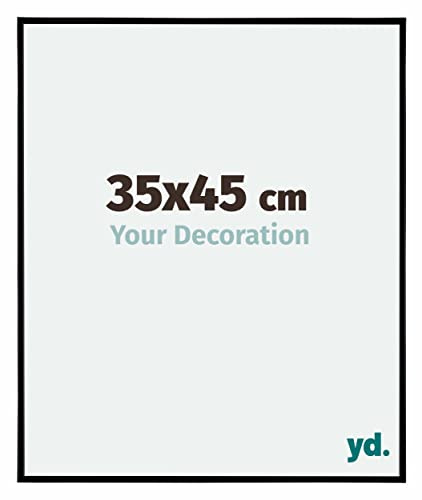 Your Decoration - Bilderrahmen 35x45 cm - Schwarz Matt - Bilderrahmen aus Kunststoff mit Acrylglas - Antireflex - 35x45 Rahmen - Evry