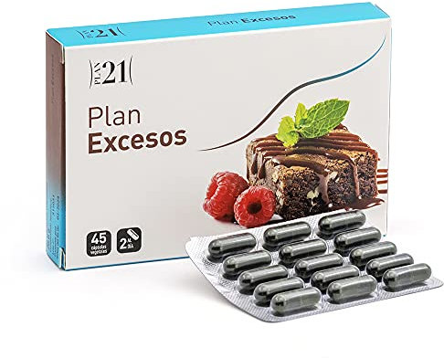 PLAMECA Plan Excesos, Antes de comer Apetito Control Peso, Fibra Soluble, Polifenoles de Té Verde y Manzana, 45 Cápsulas Vegetales